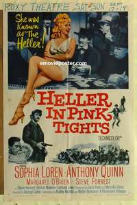 n928 HELLER IN PINK TIGHTS one-sheet movie poster '60 sexy Sophia Loren!