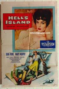 n930 HELL'S ISLAND one-sheet movie poster '55 sexy Mary Murphy!