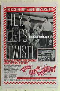 n941 HEY LET'S TWIST style B one-sheet movie poster '62 Joey Dee, rock n roll!