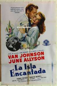 n944 HIGH BARBAREE Spanish/U.S. one-sheet movie poster '47 June Allyson, Johnson
