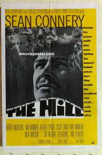n952 HILL one-sheet movie poster '65 Sidney Lumet, Sean Connery, WWII