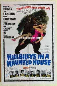 n954 HILLBILLYS IN A HAUNTED HOUSE one-sheet movie poster '67 Chaney Jr.