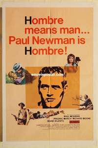 n963 HOMBRE one-sheet movie poster '66 Paul Newman, March, Boone