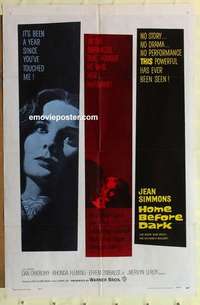 n964 HOME BEFORE DARK one-sheet movie poster '58 Jean Simmons, O'Herlihy