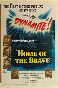 n965 HOME OF THE BRAVE signed one-sheet movie poster '49 Lloyd Bridges