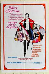 n967 HONEY POT style B one-sheet movie poster '67 Rex Harrison, Hayward