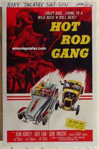 n986 HOT ROD GANG one-sheet movie poster '58 fast cars, crazy kids!