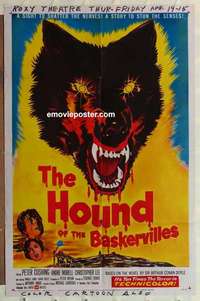 n991 HOUND OF THE BASKERVILLES one-sheet movie poster '59 Cushing