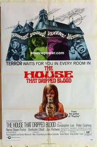 n998 HOUSE THAT DRIPPED BLOOD one-sheet movie poster '71 Christopher Lee