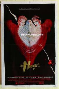 p016 HUNGER one-sheet movie poster '83 Catherine Deneuve, David Bowie