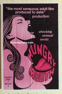 p017 HUNGRY MOUTH one-sheet movie poster '60s great sexy artwork!