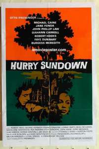 p022 HURRY SUNDOWN one-sheet movie poster '67 Michael Caine, Jane Fonda
