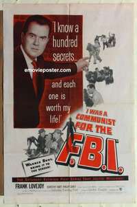 p038 I WAS A COMMUNIST FOR THE FBI one-sheet movie poster '51 film noir!