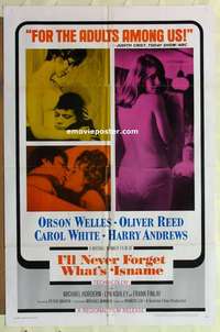 p048 I'LL NEVER FORGET WHAT'S'ISNAME one-sheet movie poster '68 Welles