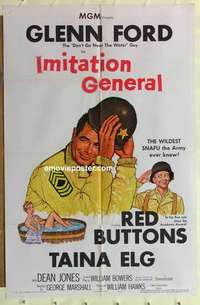 p055 IMITATION GENERAL one-sheet movie poster '58 Glenn Ford, Red Buttons