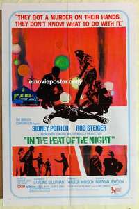 p062 IN THE HEAT OF THE NIGHT one-sheet movie poster '67 Sidney Poitier