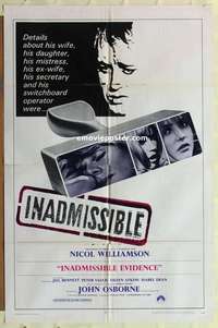 p065 INADMISSIBLE EVIDENCE one-sheet movie poster '68 Nicol Williamson