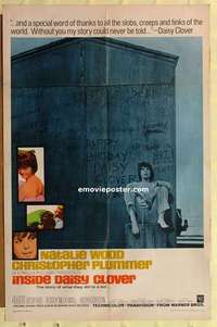 p082 INSIDE DAISY CLOVER one-sheet movie poster '66 Natalie Wood, Plummer