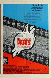 p101 IS PARIS BURNING signed one-sheet movie poster '66 Stack, Kirk Douglas