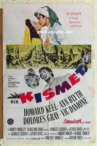 p193 KISMET one-sheet movie poster '56 Howard Keel, Ann Blyth
