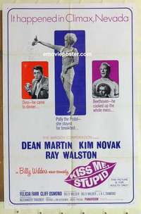 p194 KISS ME STUPID one-sheet movie poster '65 Billy Wilder, Kim Novak