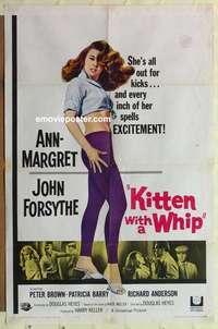 p199 KITTEN WITH A WHIP one-sheet movie poster '64 sexy Ann-Margret!