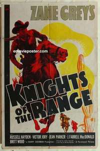 p201 KNIGHTS OF THE RANGE one-sheet movie poster '40 Zane Grey