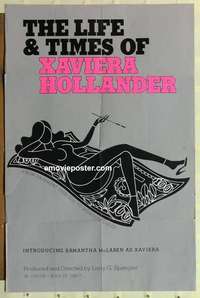 p229 LIFE & TIMES OF XAVIERA HOLLANDER one-sheet movie poster '74 sex!