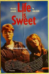p230 LIFE IS SWEET one-sheet movie poster '90 Mike Leigh English comedy!