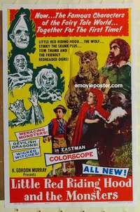 p235 LITTLE RED RIDING HOOD & THE MONSTERS one-sheet movie poster '64 wild!