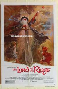 p249 LORD OF THE RINGS one-sheet movie poster '78 JRR Tolkien, Bakshi