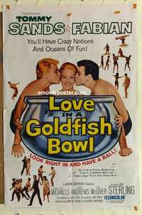 s818 LOVE IN A GOLDFISH BOWL one-sheet movie poster '61 Sands, Fabian