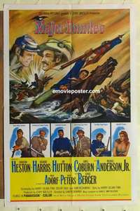 s796 MAJOR DUNDEE one-sheet movie poster '65 Charlton Heston, Richard Harris