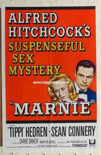 s773 MARNIE one-sheet movie poster '64 Sean Connery, Alfred Hitchcock