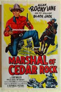 s769 MARSHAL OF CEDAR ROCK one-sheet movie poster '53 Allan Rocky Lane
