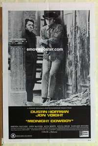 s751 MIDNIGHT COWBOY one-sheet movie poster '69 Dustin Hoffman, Jon Voight