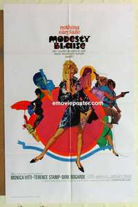 s739 MODESTY BLAISE one-sheet movie poster '66 Monica Vitti, Bob Peak art!