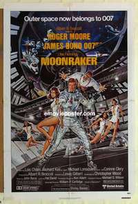 s731 MOONRAKER one-sheet movie poster '79 Roger Moore as James Bond!