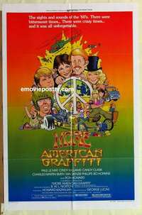 s728 MORE AMERICAN GRAFFITI style C one-sheet movie poster '79 Stout art!