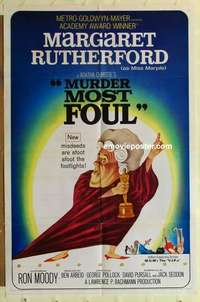 s709 MURDER MOST FOUL one-sheet movie poster '64 Margaret Rutherford
