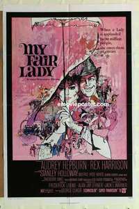 s700 MY FAIR LADY one-sheet movie poster R71 Audrey Hepburn, Bob Peak art