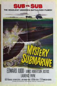 s692 MYSTERY SUBMARINE one-sheet movie poster '63 sub vs sub!