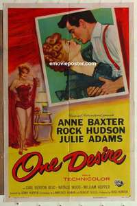s638 ONE DESIRE one-sheet movie poster '55 Anne Baxter, Rock Hudson