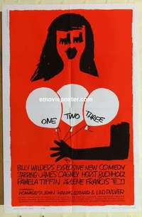 s631 ONE TWO THREE one-sheet movie poster '62 Billy Wilder, Saul Bass art!