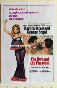 s618 OWL & THE PUSSYCAT international style one-sheet movie poster '71 Barbra Streisand