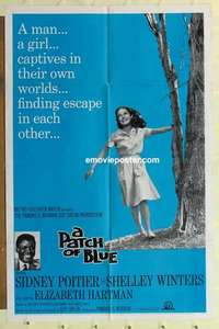 s599 PATCH OF BLUE one-sheet movie poster '66 Sidney Poitier, Winters