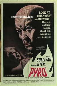 s537 PYRO: THE THING WITHOUT A FACE one-sheet movie poster '63 Sullivan
