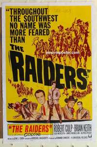 s529 RAIDERS one-sheet movie poster '64 Robert Culp, Brian Keith