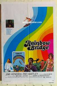 s526 RAINBOW BRIDGE one-sheet movie poster '72 Hendrix, wild surfing image!
