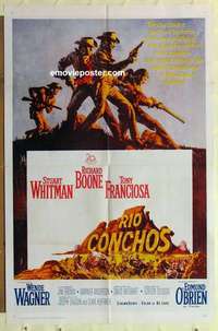 s491 RIO CONCHOS one-sheet movie poster '64 Richard Boone, Stuart Whitman